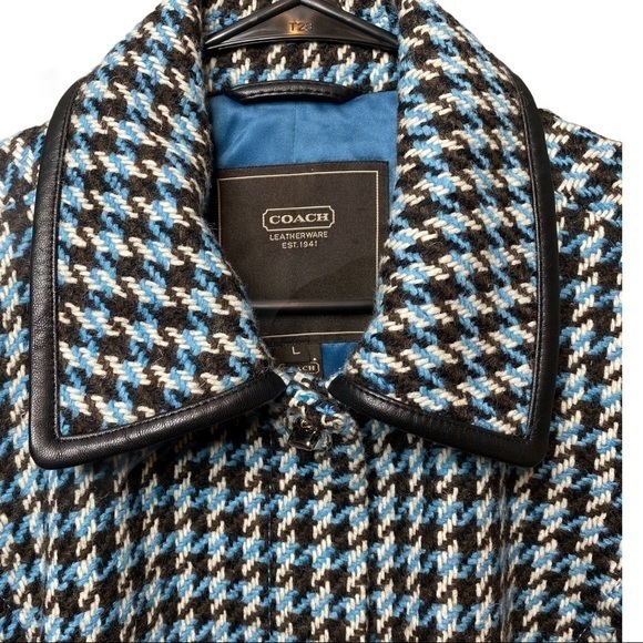 COACH Houndstooth Wool Coat - Picture 6 of 7